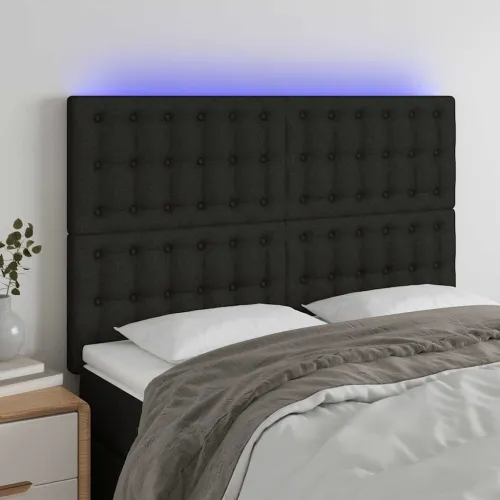 LED uzglavlje crno 144x5x118/128 cm od tkanine - Crna 144 x 5 x 118/128 cm Cijena