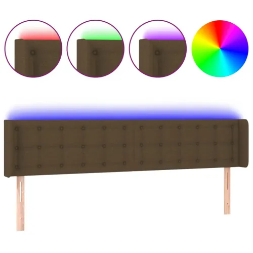 LED Uzglavlje tamnosmeđe 163x16x78/88 cm od tkanine - Tamno smeđa 163 x 16 x 78/88 cm Cijena