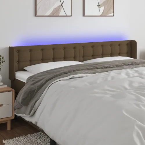 LED Uzglavlje tamnosmeđe 163x16x78/88 cm od tkanine - Tamno smeđa 163 x 16 x 78/88 cm Cijena
