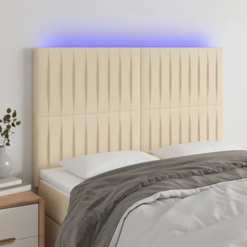 LED uzglavlje krem 144x5x118/128 cm od tkanine - Krema 144 x 5 x 118/128 cm Cijena