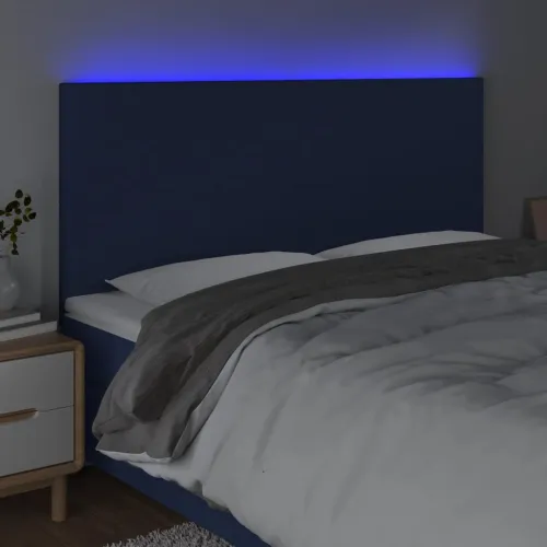 LED uzglavlje plavo 180x5x118/128 cm od tkanine - Plava 180 x 5 x 118/128 cm Cijena