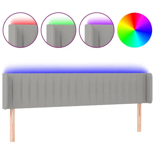 LED uzglavlje svjetlosivo 163x16x78/88 cm od tkanine - Svjetlosiva 163 x 16 x 78/88 cm Cijena