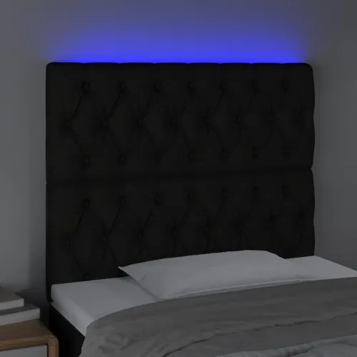 LED uzglavlje crno 100x7x118/128 cm od tkanine - Crna 100 x 7 x 118/128 cm Cijena