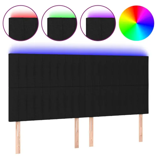 LED uzglavlje crno 180x5x118/128 cm od tkanine - Crna 180 x 5 x 118/128 cm Cijena