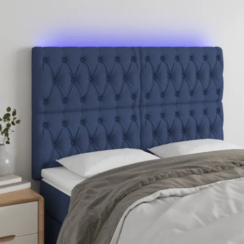 LED uzglavlje plavo 144x7x118/128 cm od tkanine - Plava 144 x 7 x 118/128 cm Cijena