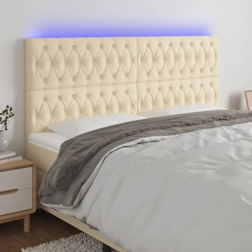 LED uzglavlje krem 180x7x118/128 cm od tkanine - Krema 180 x 7 x 118/128 cm Cijena