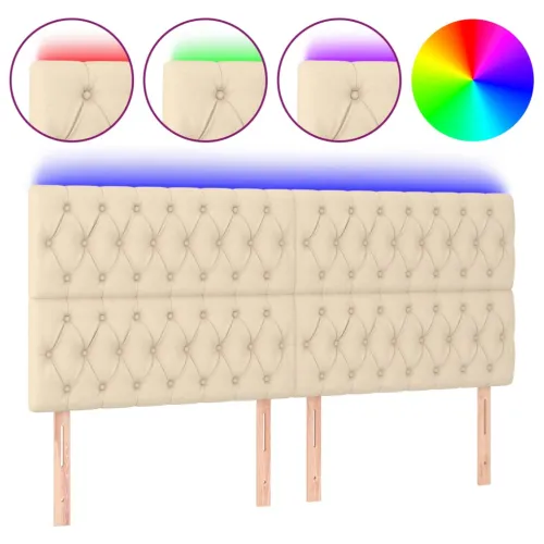 LED uzglavlje krem 180x7x118/128 cm od tkanine - Krema 180 x 7 x 118/128 cm Cijena