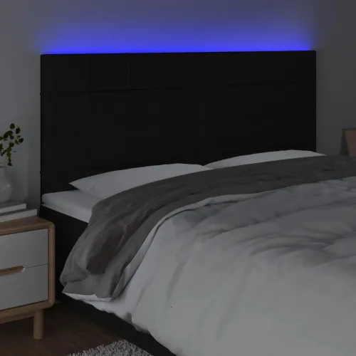 LED uzglavlje crno 180x5x118/128 cm od tkanine - Crna 180 x 5 x 118/128 cm Cijena