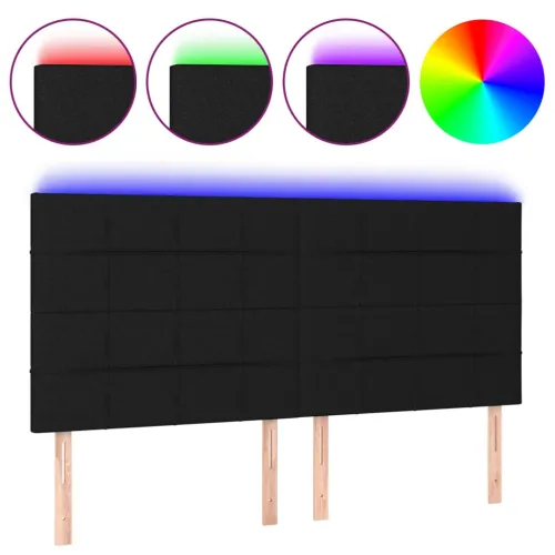 LED uzglavlje crno 180x5x118/128 cm od tkanine - Crna 180 x 5 x 118/128 cm Cijena