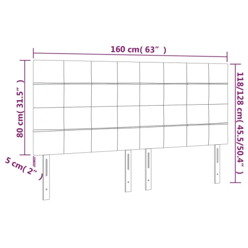 LED uzglavlje krem 160x5x118/128 cm od tkanine - Krema 160 x 5 x 118/128 cm Cijena