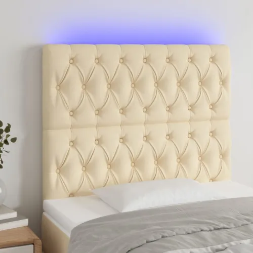 LED uzglavlje krem 100x7x118/128 cm od tkanine - Krema 100 x 7 x 118/128 cm Cijena