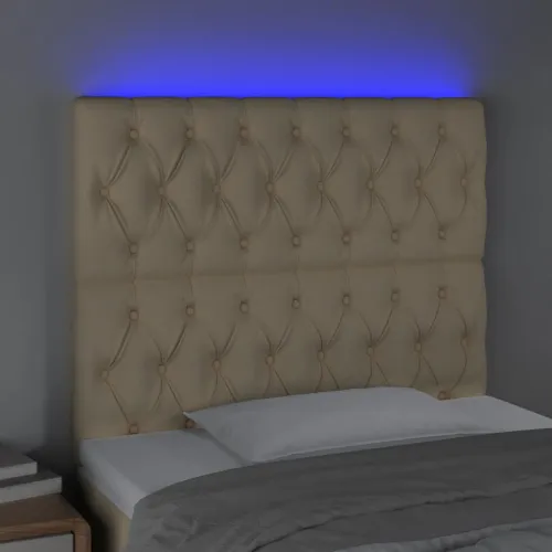 LED uzglavlje krem 100x7x118/128 cm od tkanine - Krema 100 x 7 x 118/128 cm Cijena