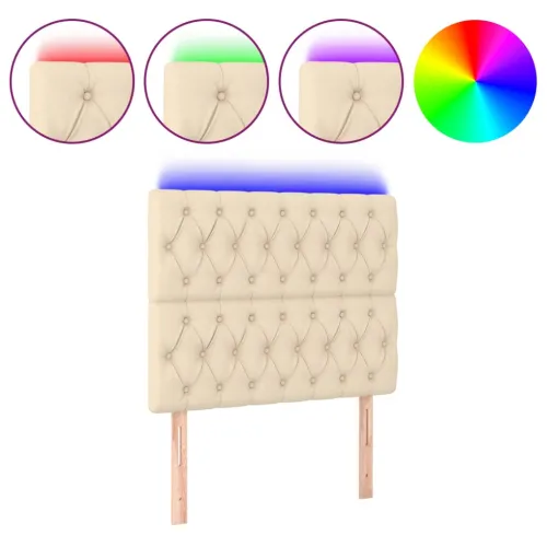 LED uzglavlje krem 100x7x118/128 cm od tkanine - Krema 100 x 7 x 118/128 cm Cijena