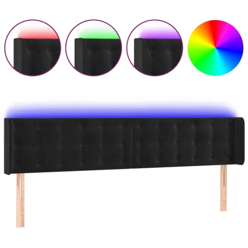 LED uzglavlje crno 183x16x78/88 cm baršunasto - Crna 183 x 16 x 78/88 cm Cijena