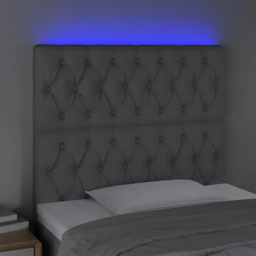 LED uzglavlje svjetlosivo 100x7x118/128 cm od tkanine - Svjetlosiva 100 x 7 x 118/128 cm Cijena