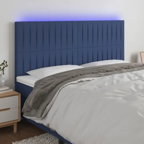LED uzglavlje plavo 160x5x118/128 cm od tkanine - Plava 160 x 5 x 118/128 cm Cijena