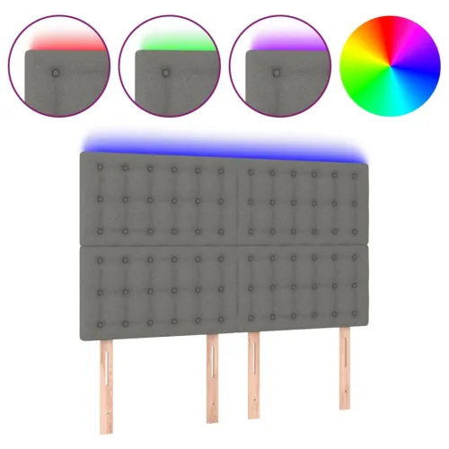LED uzglavlje tamnosivo 144x5x118 cm od tkanine - Tamno siva 144 x 5 x 118/128 cm Cijena