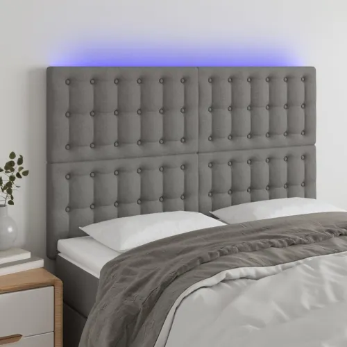 LED uzglavlje tamnosivo 144x5x118 cm od tkanine - Tamno siva 144 x 5 x 118/128 cm Cijena