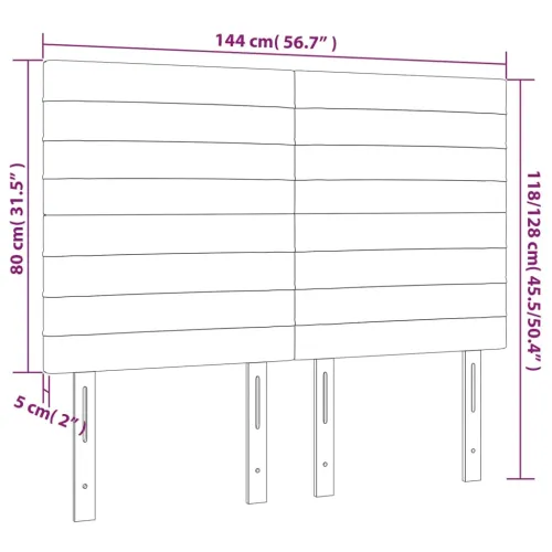 LED uzglavlje tamnosmeđe 144x5x118/128 cm od tkanine - Tamno smeđa 144 x 5 x 118/128 cm Cijena