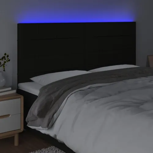 LED uzglavlje crno 160x5x118/128 cm od tkanine - Crna 160 x 5 x 118/128 cm Cijena