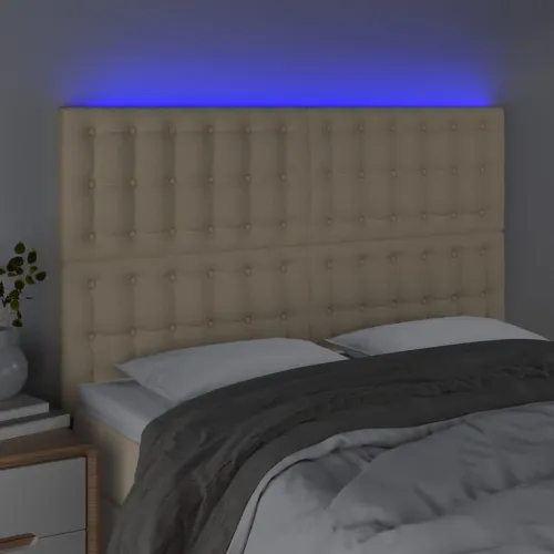 LED uzglavlje krem 144x5x118/128 cm od tkanine - Krema 144 x 5 x 118/128 cm Cijena