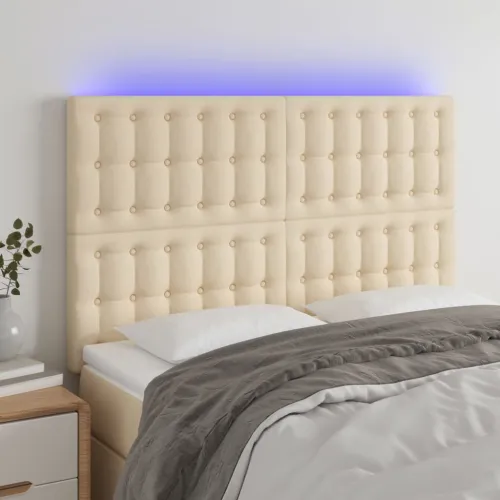 LED uzglavlje krem 144x5x118/128 cm od tkanine - Krema 144 x 5 x 118/128 cm Cijena