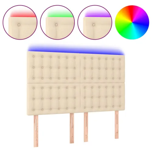LED uzglavlje krem 144x5x118/128 cm od tkanine - Krema 144 x 5 x 118/128 cm Cijena