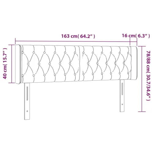 LED uzglavlje krem 163x16x78/88 cm od tkanine - Krema 163 x 16 x 78/88 cm Cijena