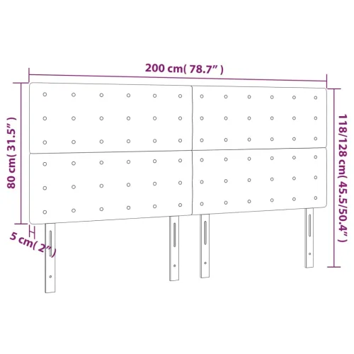 LED uzglavlje tamnosmeđe 200x5x118/128 cm od tkanine - Tamno smeđa 200 x 5 x 118/128 cm 1 Tamno smeđa Cijena