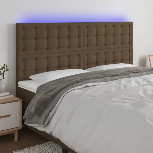 LED uzglavlje tamnosmeđe 200x5x118/128 cm od tkanine - Tamno smeđa 200 x 5 x 118/128 cm 1 Tamno smeđa Cijena