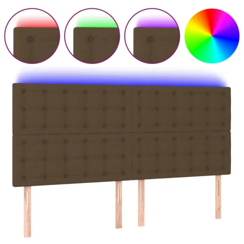 LED uzglavlje tamnosmeđe 200x5x118/128 cm od tkanine - Tamno smeđa 200 x 5 x 118/128 cm 1 Tamno smeđa Cijena