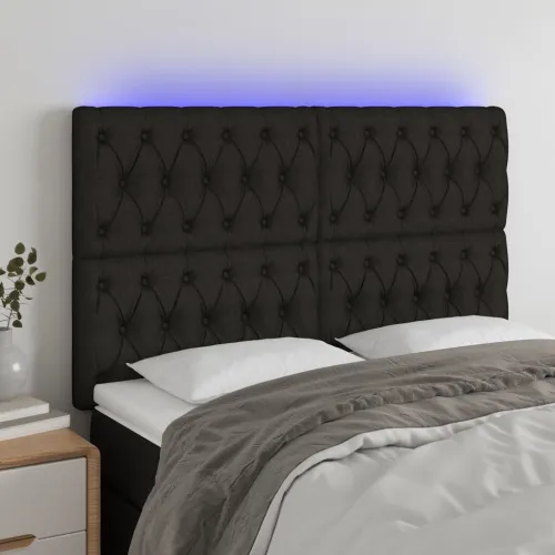 LED uzglavlje crno 160x7x118/128 cm od tkanine - Crna 160 x 7 x 118/128 cm Cijena