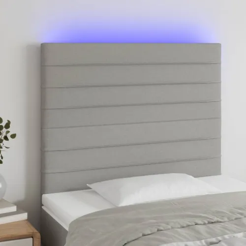LED uzglavlje svjetlosivo 100x5x118/128 cm od tkanine - Svjetlosiva 100 x 5 x 118/128 cm Cijena