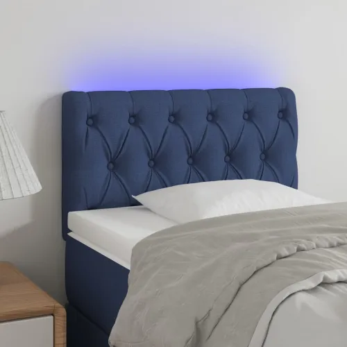 LED uzglavlje plavo 80 x 7 x 78/88 cm od tkanine - Plava 80 x 7 x 78/88 cm Cijena