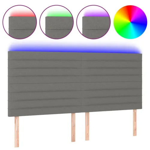 LED uzglavlje tamnosivo 180x5x118/128 cm od tkanine - Tamno siva 180 x 5 x 118/128 cm Cijena