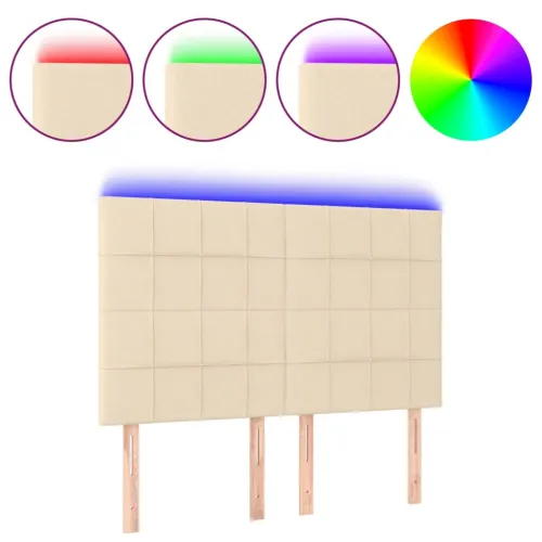 LED uzglavlje krem 144x5x118/128 cm od tkanine - Krema 144 x 5 x 118/128 cm Cijena
