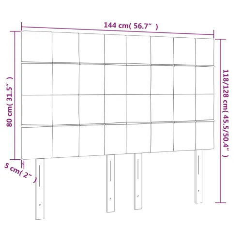 LED uzglavlje krem 144x5x118/128 cm od tkanine - Krema 144 x 5 x 118/128 cm Cijena