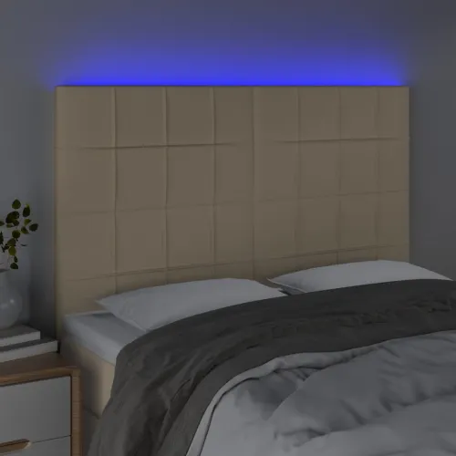 LED uzglavlje krem 144x5x118/128 cm od tkanine - Krema 144 x 5 x 118/128 cm Cijena