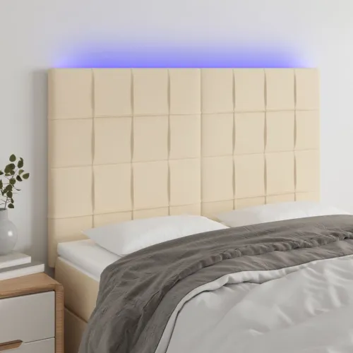 LED uzglavlje krem 144x5x118/128 cm od tkanine - Krema 144 x 5 x 118/128 cm Cijena