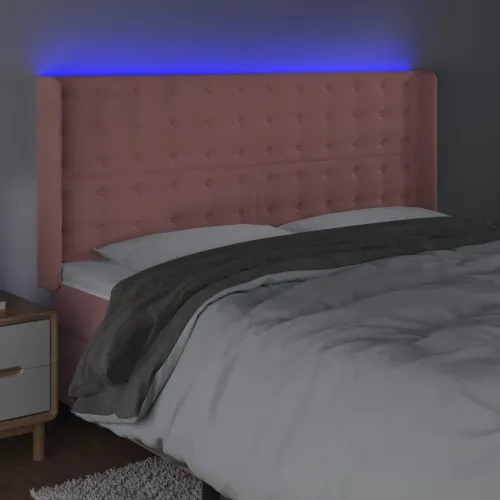 LED uzglavlje ružičasto 203x16x118/128 cm baršunasto - Ružičasta 203 x 16 x 118/128 cm Cijena