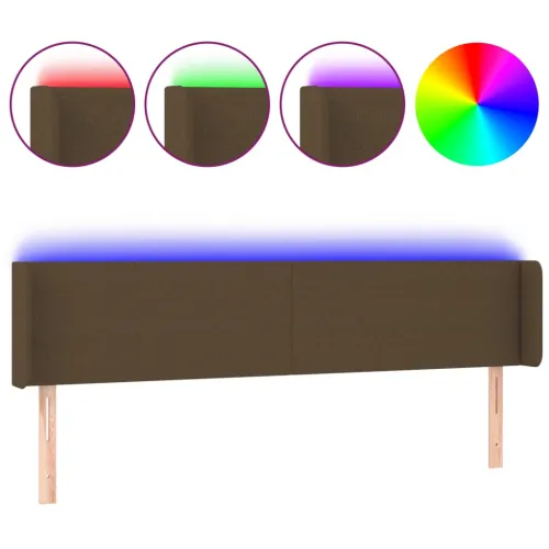 LED uzglavlje tamnosmeđe 203x16x78/88 cm od tkanine - Tamno smeđa 203 x 16 x 78/88 cm Cijena