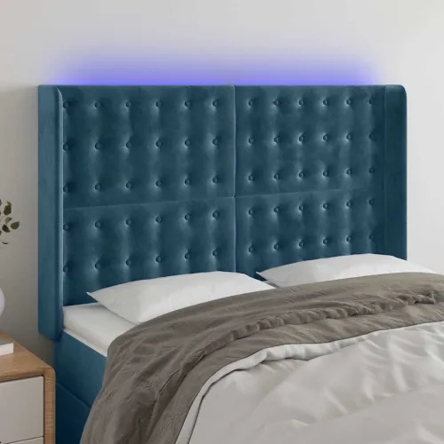 LED uzglavlje tamnoplavo 147x16x118/128 cm baršunasto - Tamno plava 147 x 16 x 118/128 cm Cijena