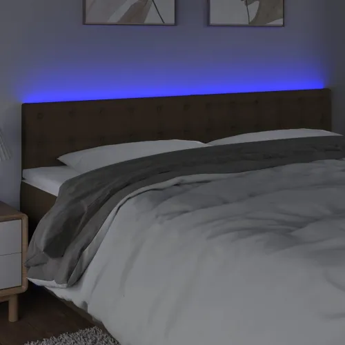 LED uzglavlje tamnosmeđe 160x5x78/88 cm od tkanine - Tamno smeđa 160 x 5 x 78/88 cm Cijena