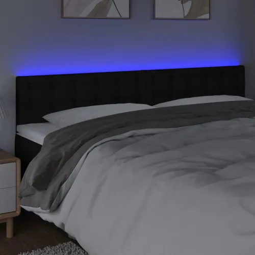 LED uzglavlje crno 200x5x78/88 cm od tkanine - Crna 200 x 5 x 78/88 cm Cijena