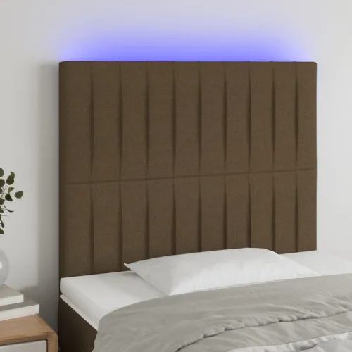LED uzglavlje tamnosmeđe 90x5x118/128 cm od tkanine - Tamno smeđa 90 x 5 x 118/128 cm Cijena