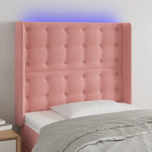 LED uzglavlje ružičasto 93x16x118/128 cm baršunasto - Ružičasta 93 x 16 x 118/128 cm Cijena