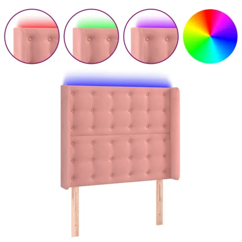 LED uzglavlje ružičasto 93x16x118/128 cm baršunasto - Ružičasta 93 x 16 x 118/128 cm Cijena
