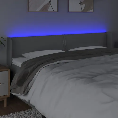 LED uzglavlje svjetlosivo 203x16x78/88 cm od tkanine - Svjetlosiva 203 x 16 x 78/88 cm Cijena