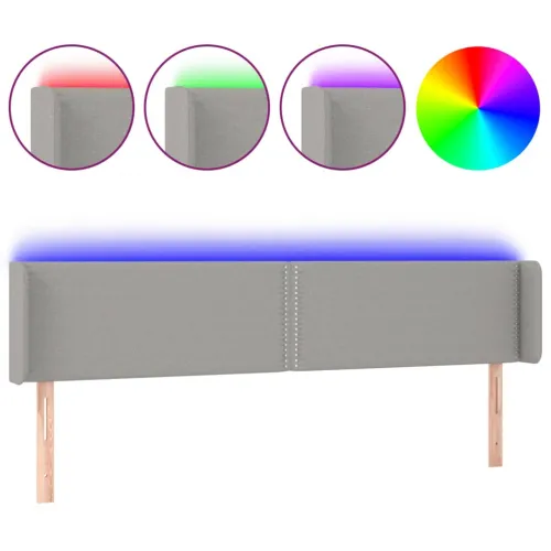 LED uzglavlje svjetlosivo 203x16x78/88 cm od tkanine - Svjetlosiva 203 x 16 x 78/88 cm Cijena