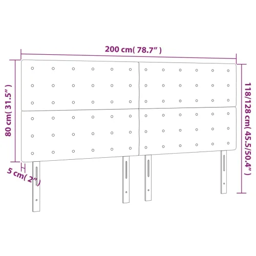 LED uzglavlje crno 200x5x118/128 cm od tkanine - Crna 200 x 5 x 118/128 cm Cijena